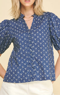 Pinch - Floral Print Button Top