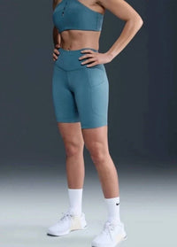 NIKE Women's Biker Short in light blue - women's shorts