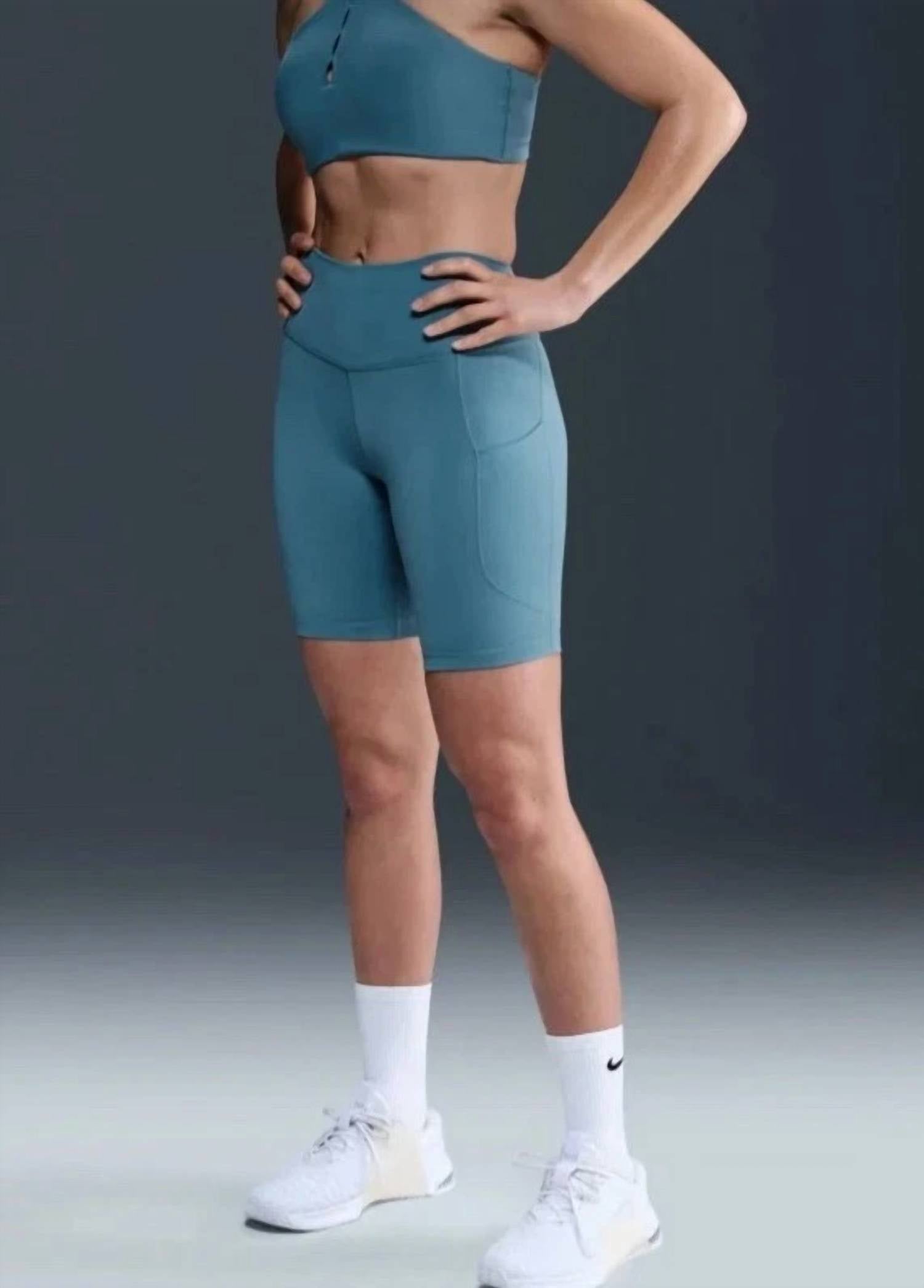 NIKE Women's Biker Short in light blue - women's shorts