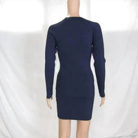 A.L.C. - Women's Stretch Ribbed Long Sleeve Mini Dress