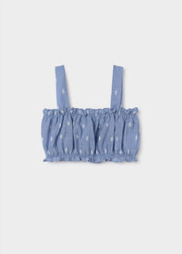 Mayoral - Girls' Ruffle Printed Blouse & Crop Top Set