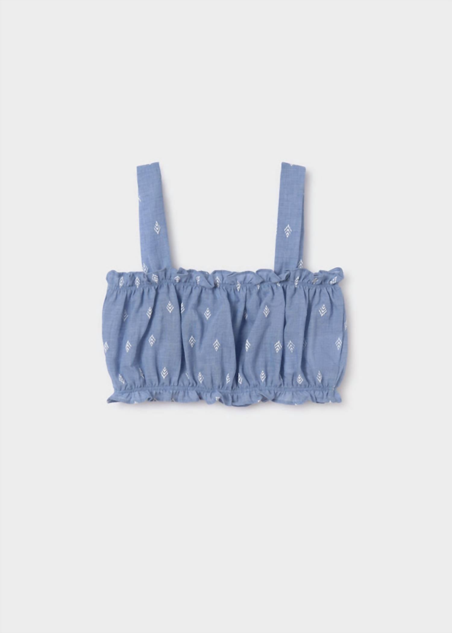 Mayoral - Girls' Ruffle Printed Blouse & Crop Top Set