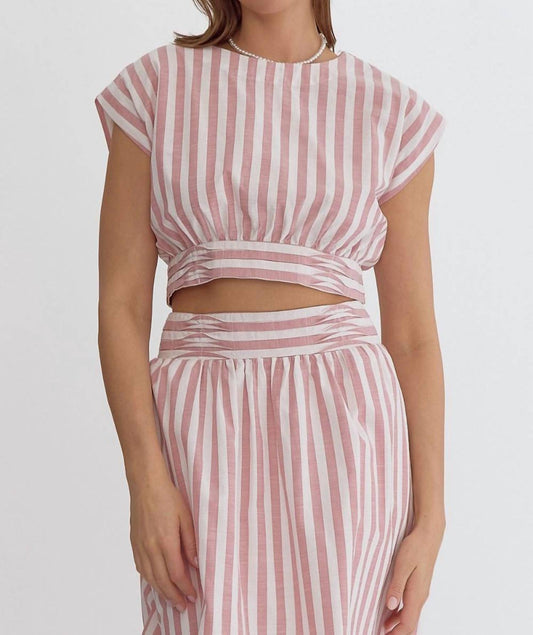 Entro - Short Sleeve Striped Top