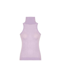 Theo The Label - Women's Nomia Sheer Knit Sleeveless Turtleneck Top