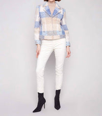 Charlie B - Plaid Bouclé Knit Short Coat