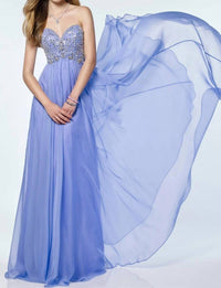 ALYCE PARIS Classic Sweetheart Chiffon Gown in periwinkle - women's dress