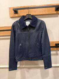 jakett Women's Cindy Burnished Leather Jacket in indigo - women's jacket