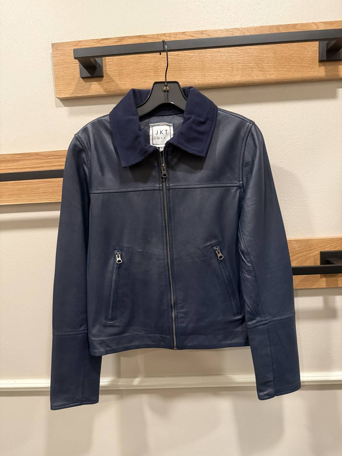 jakett Women's Cindy Burnished Leather Jacket in indigo - women's jacket