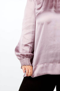 Tricot Chic - Pleated Long Sleeve Top - Plus