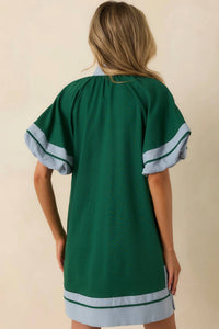 Entro - Linen Blend Short Sleeve Mini Dress
