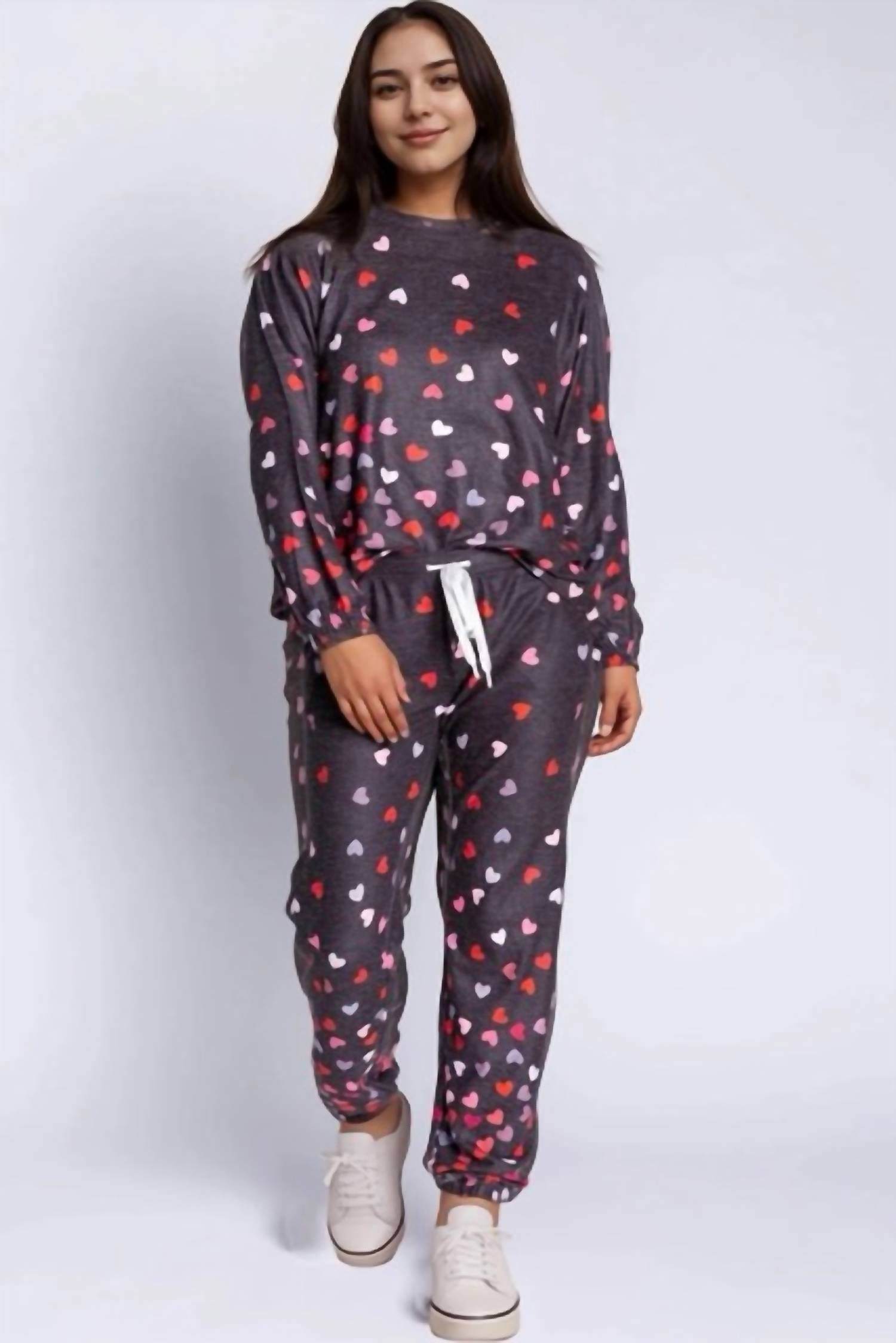 Pj Salvage - Kiss Me Goodnight Long Sleeve Lounge Top Plus