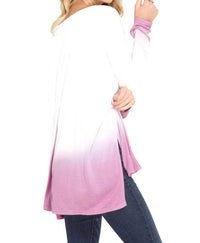 She + Sky - Ombre Dip Dye Pocket Tunic Top
