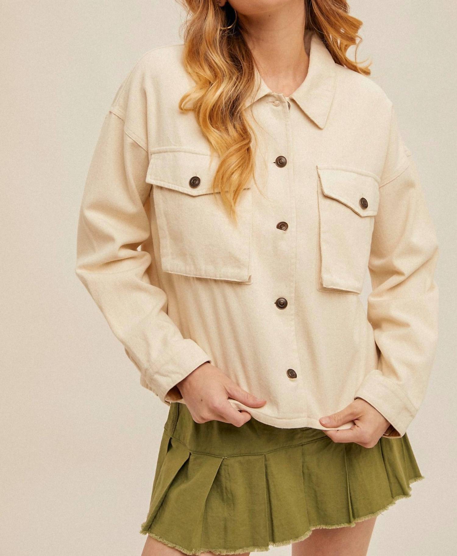 Hem & Thread - Snow Wash Twill Boxy Crop Jacket