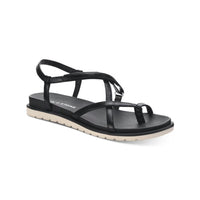 Sun + Stone Women's Islla Crisscross Slide Wedge Sandals in black - women's sandal