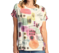 Jess & Jane - Verona Round Neck Drop Sleeve Top