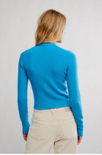 Free People Ever After Pullover Sweater in swedish blue - women's sweater - alternate view