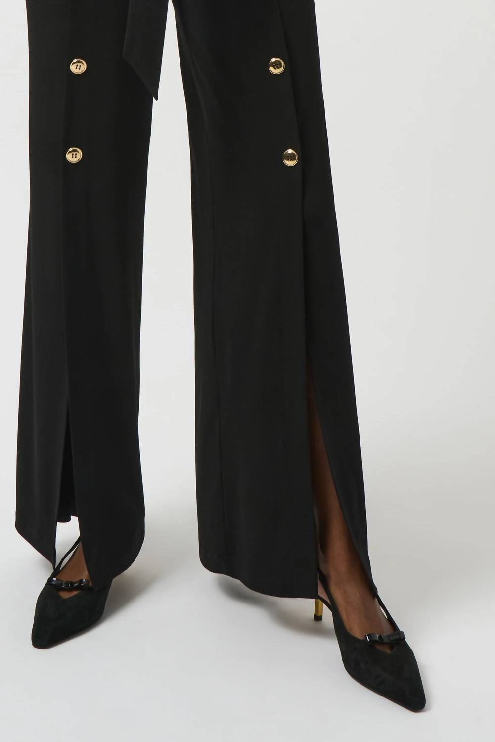 Joseph Ribkoff - Belted Split Wide Leg Jumpsuit