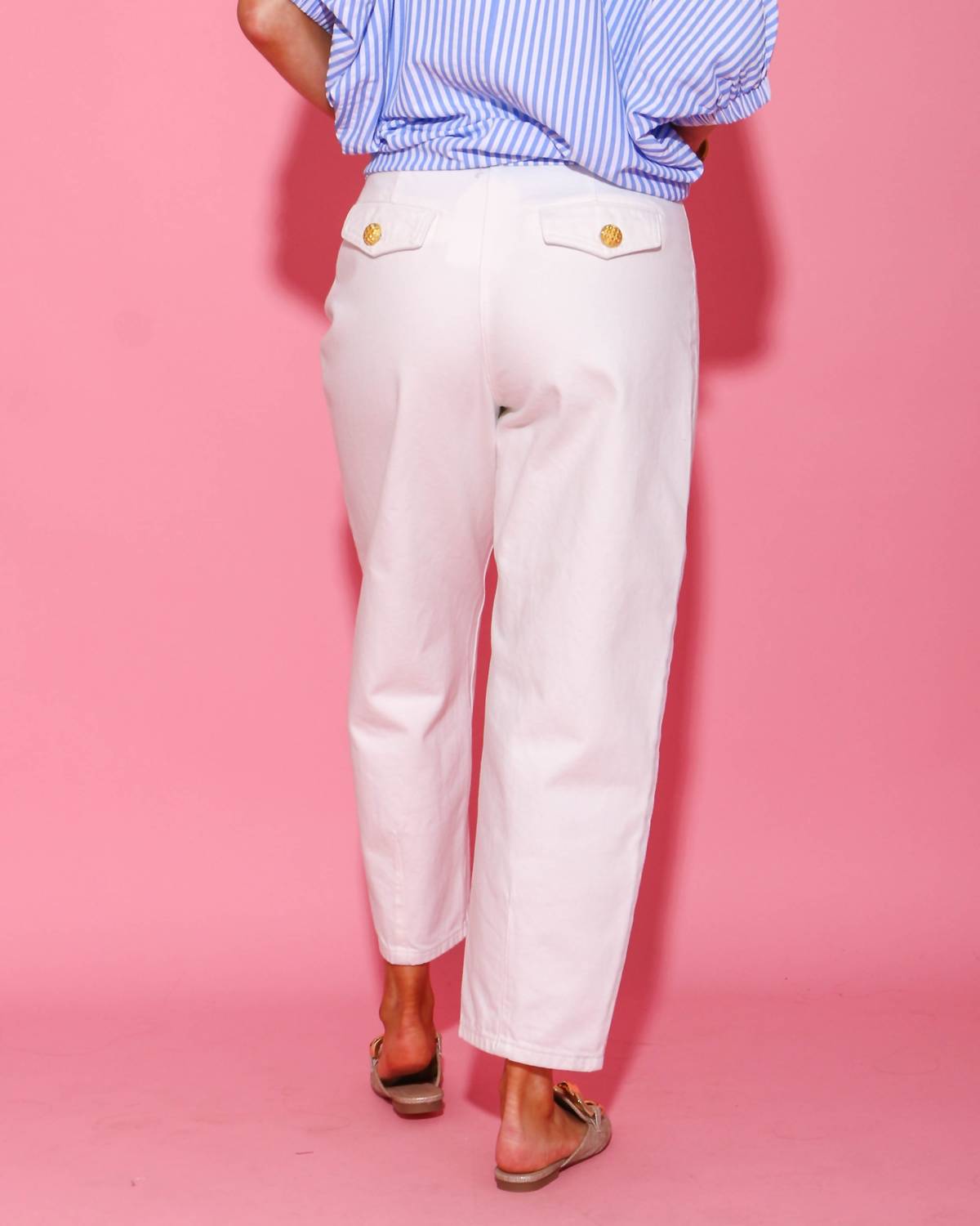 English Factory - Trouser Pants With Gold Buttons