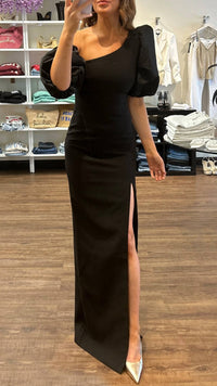 Likely - Natasha One Shoulder Puff Sleeve Gown