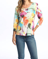 Jess & Jane - Livia V-neck Printed Top