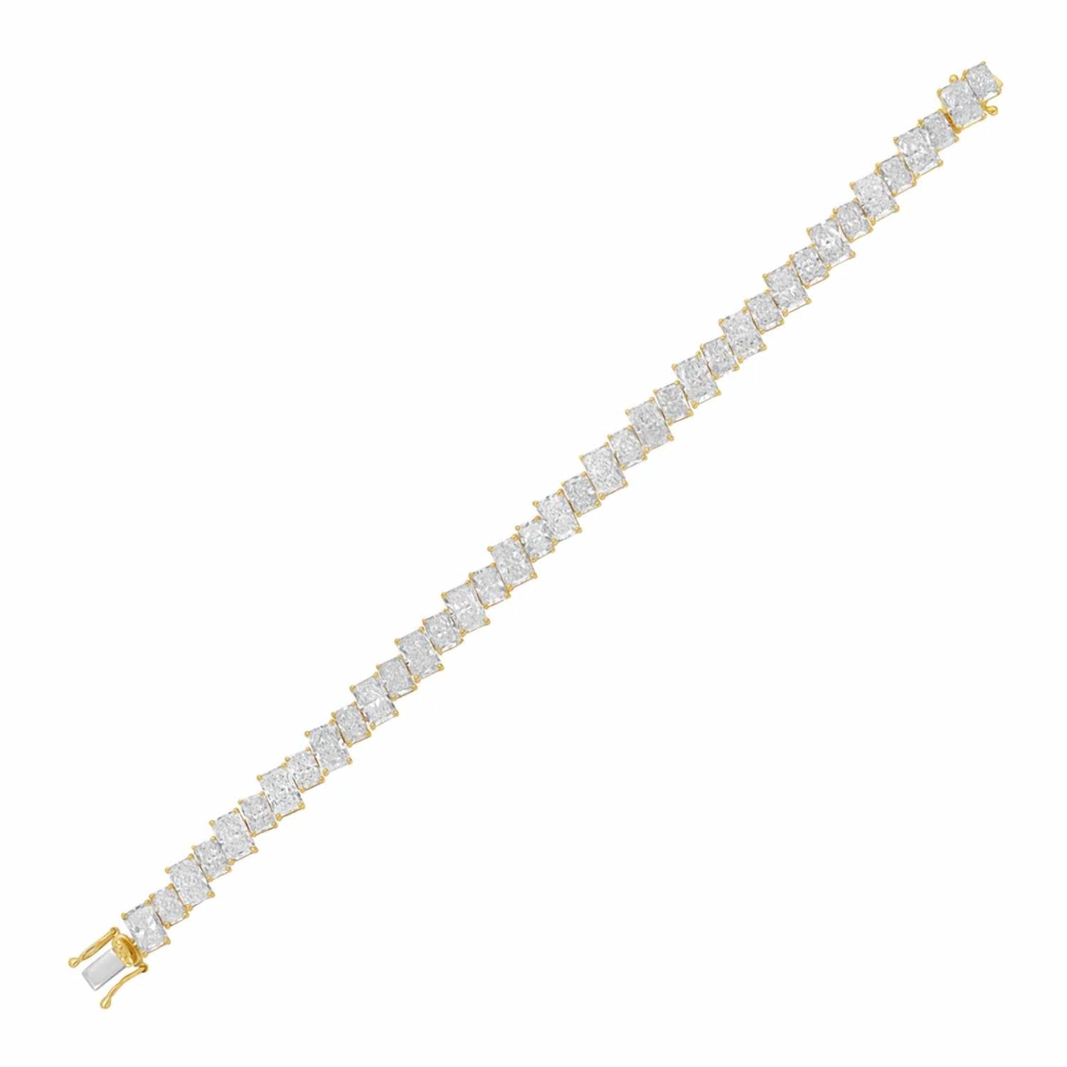 Diana M Jewels - Women's Radiant Lab-Grown Diamond Tennis Bracelet (35.00 Ct) - Signature