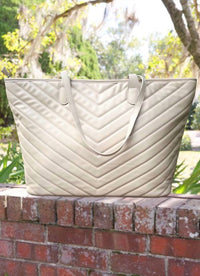 Caroline Hill Women's James Quilted Tote Bag in nude - women's bag