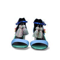Exe Women's Luisa Low Heel Sandal in aqua green - women's heels - alternate view