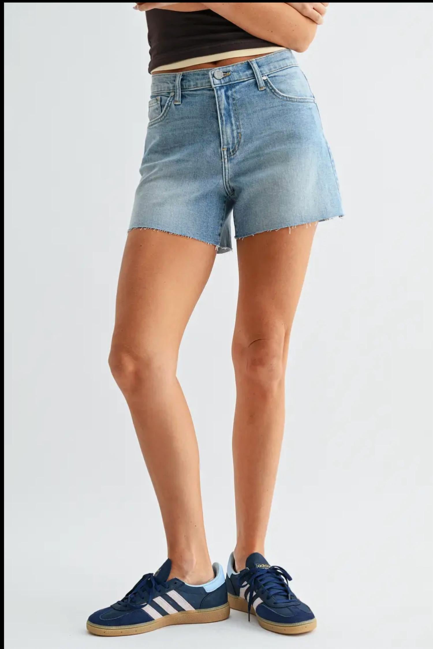 JUST BLACK DENIM Kate Stretch Shorts in light denim - women's shorts - view 4