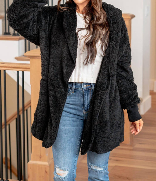 Hem & Thread - Plushy Faux Fur Hoodie Jacket