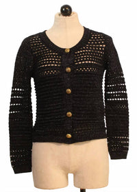Zero Degrees Celsius - Women's Lurex Crop Long Sleeve Cardigan
