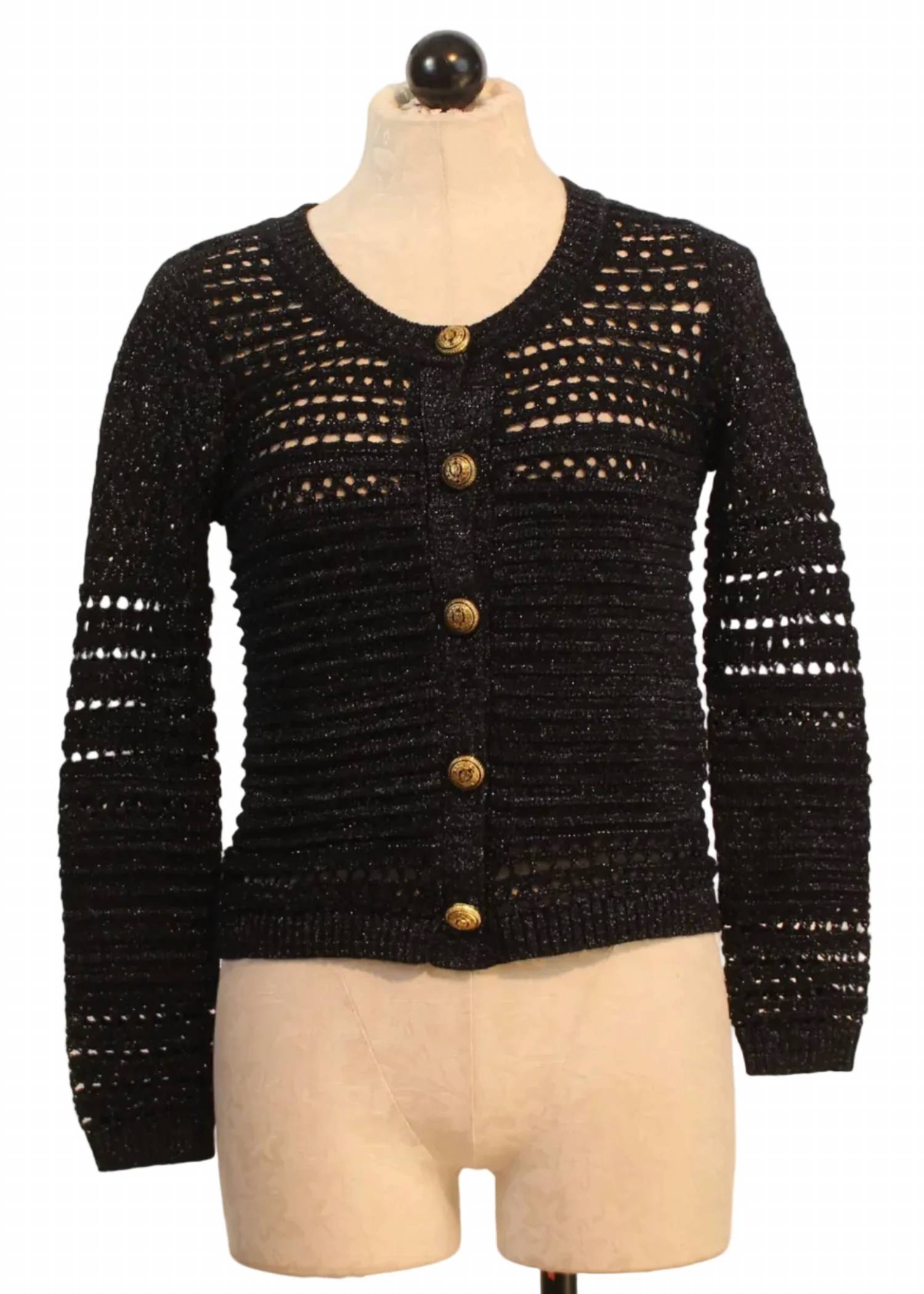 Zero Degrees Celsius - Women's Lurex Crop Long Sleeve Cardigan