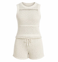 Skies Are Blue - Crochet Crush Drawstring Shorts