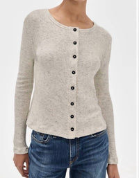 ASKK NY Rib Cardigan in heather grey - women's cardigan