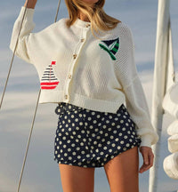 525 America - Tide Mesh Nautical Cardigan