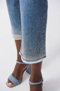 Joseph Ribkoff - Straight Crop Rhinestone Jeans