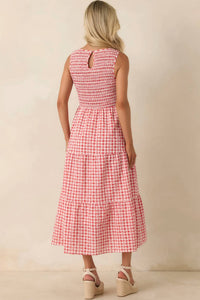 Thml - Picnic Promises Gingham Eyelet Cotton Midi Dress