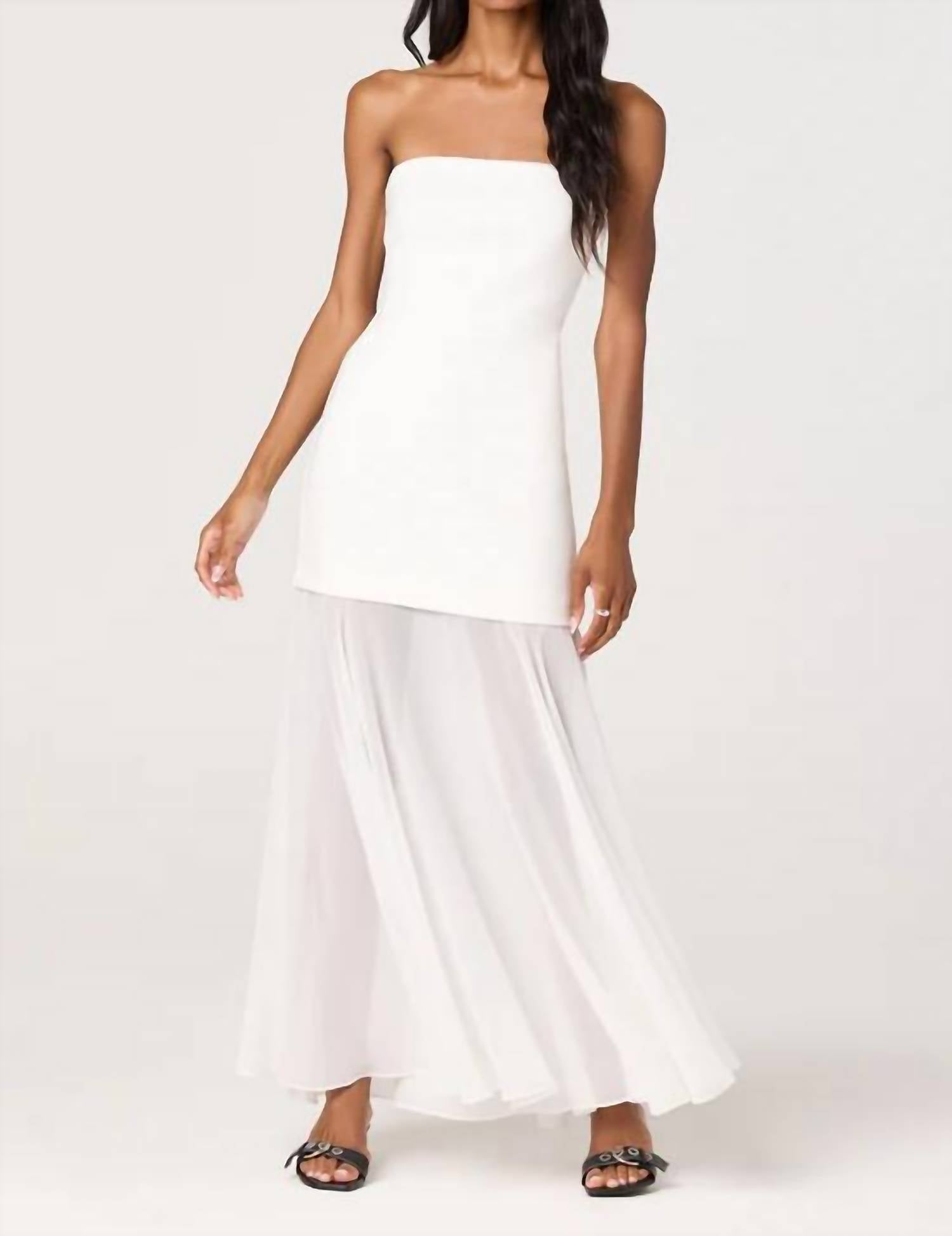Astr - Lizet Strapless Sheer Overlay Maxi Dress