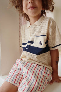 Konges Sløjd Marlon Twill Shorts in antique stripe - kids' shorts - detail view