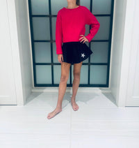 little Olin Braided Knit Sweater in fuschsia - kids' sweater