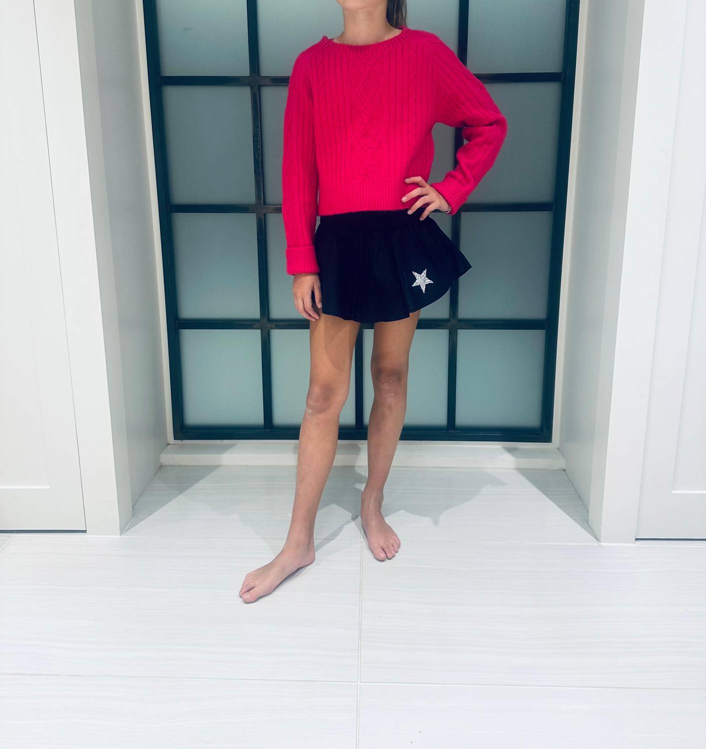 little Olin Braided Knit Sweater in fuschsia - kids' sweater