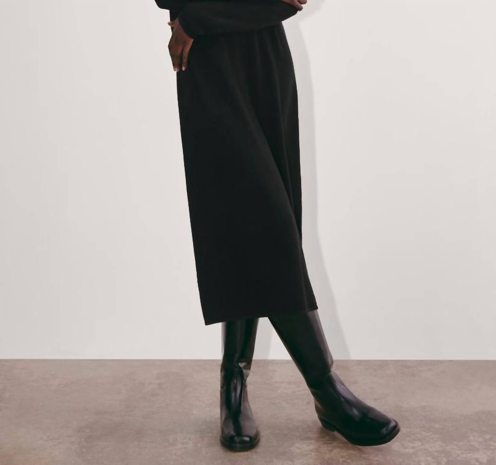 Everlane Turtle Neck Midi Dress in black - women's dress - detail view