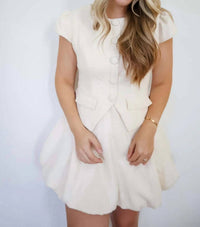 Mable - Grace Tweed Bubble Hem Mini Dress