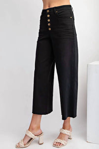 Easel - Button-front High-rise Twill Pants