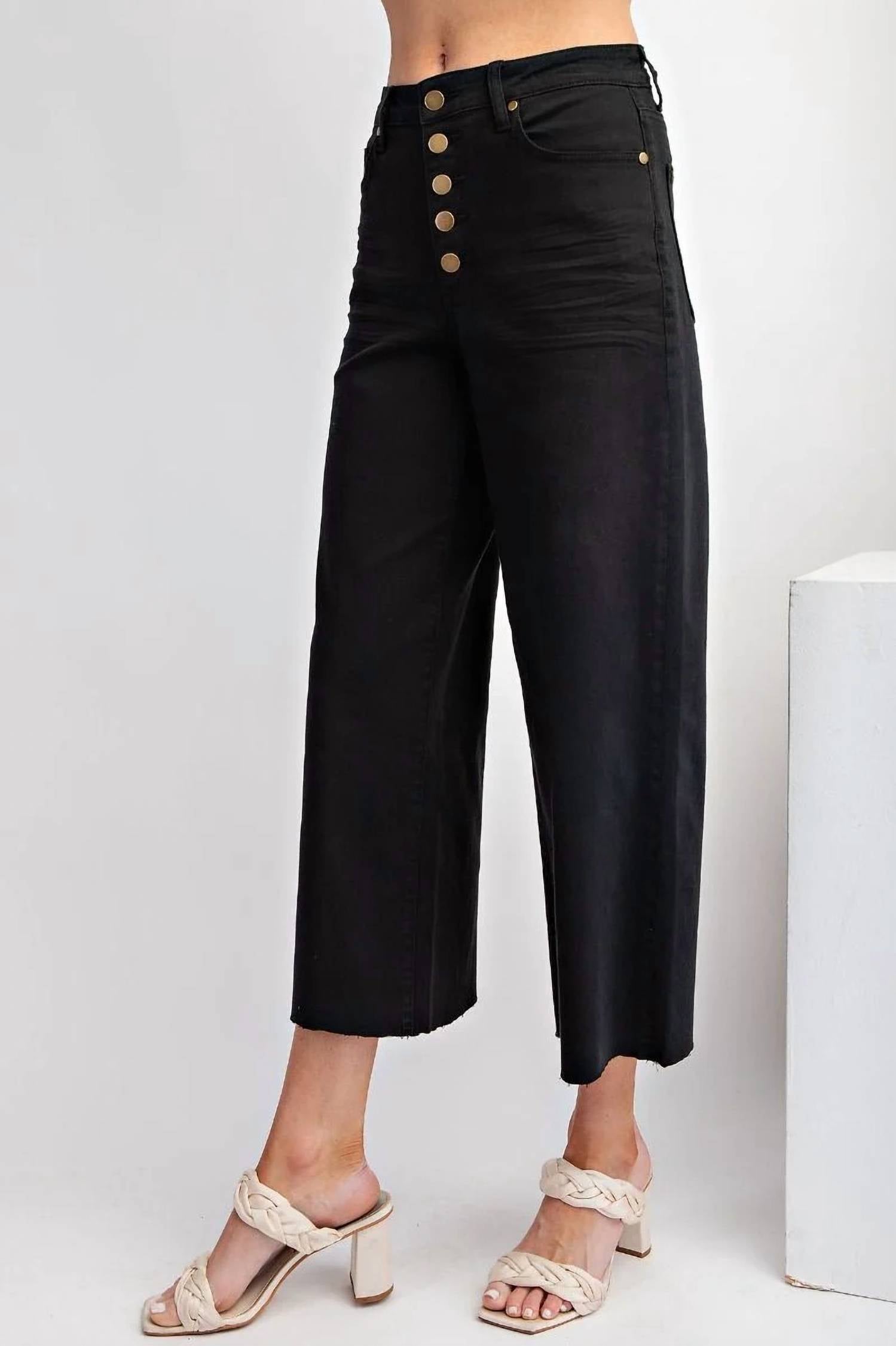 Easel - Button-front High-rise Twill Pants