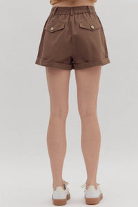 Entro - Nellie High-waist Rolled Cuff Shorts