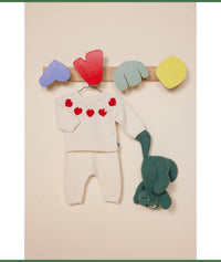 Petit Bateau - Girl's Knit Heart Sweater Set