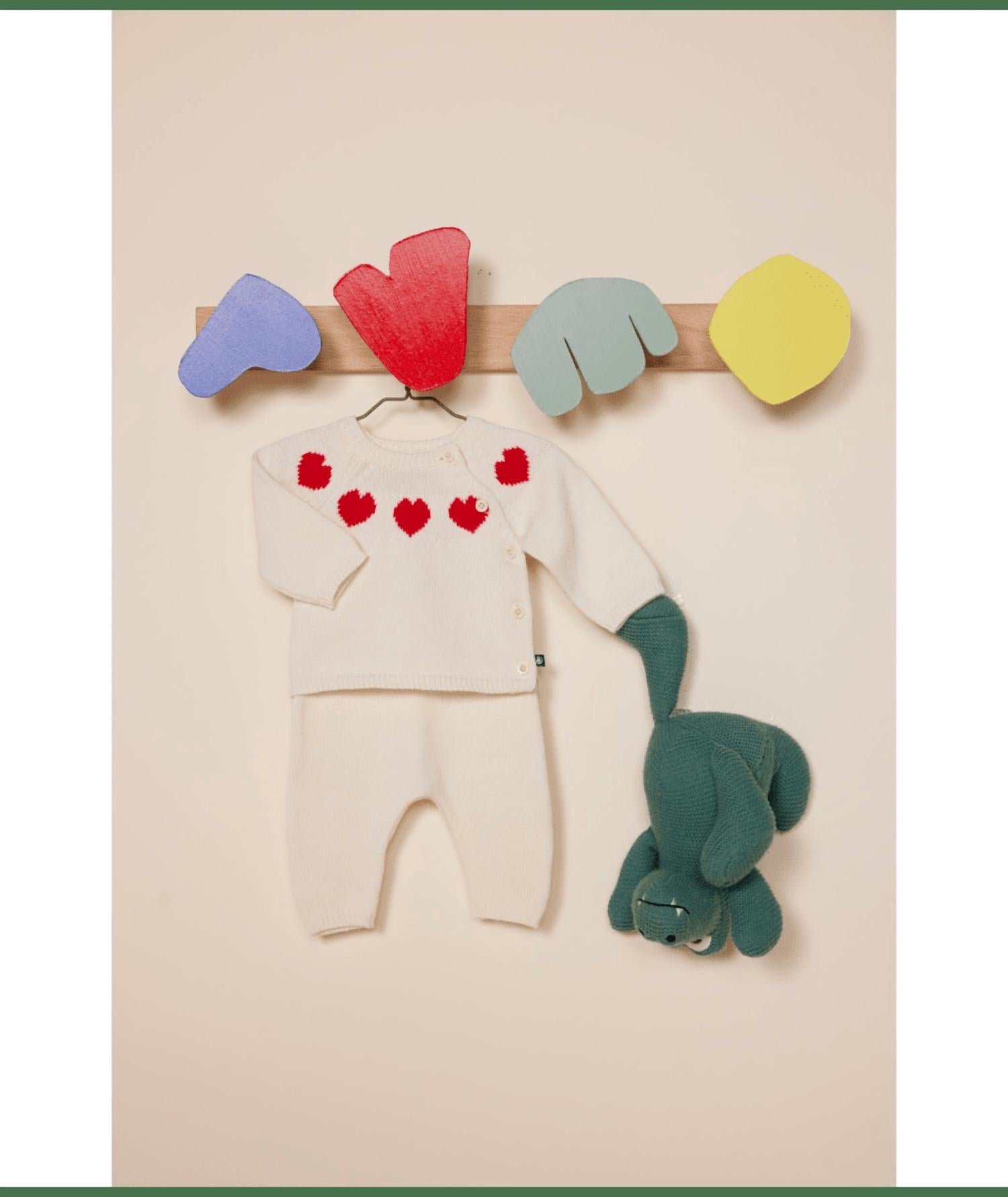 Petit Bateau - Girl's Knit Heart Sweater Set