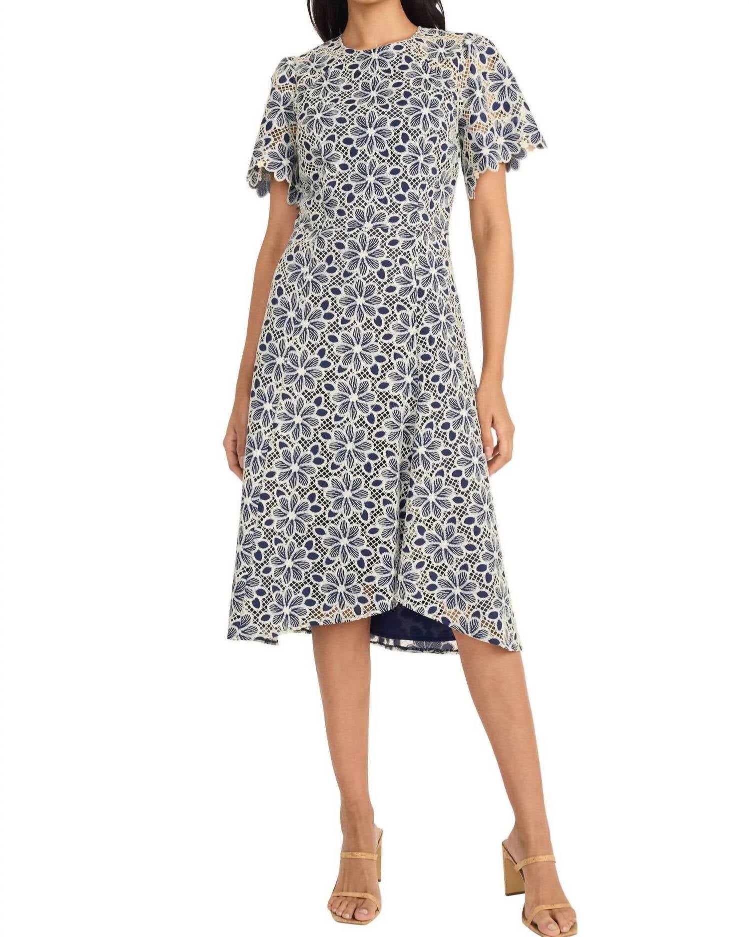 Maggy London - Eyelet Lace Short Sleeve dress