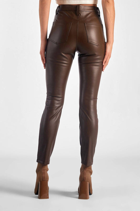 Faux Leather Straight Leg Pant