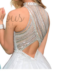 Karishma Creations - Envious Couture Mock Neck Prom Dress